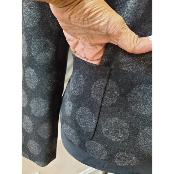 GAP The Academy Blazer Black Gray Polka Dot Wool Blend Blazer Jacket Size 4 - Picture 5 of 12